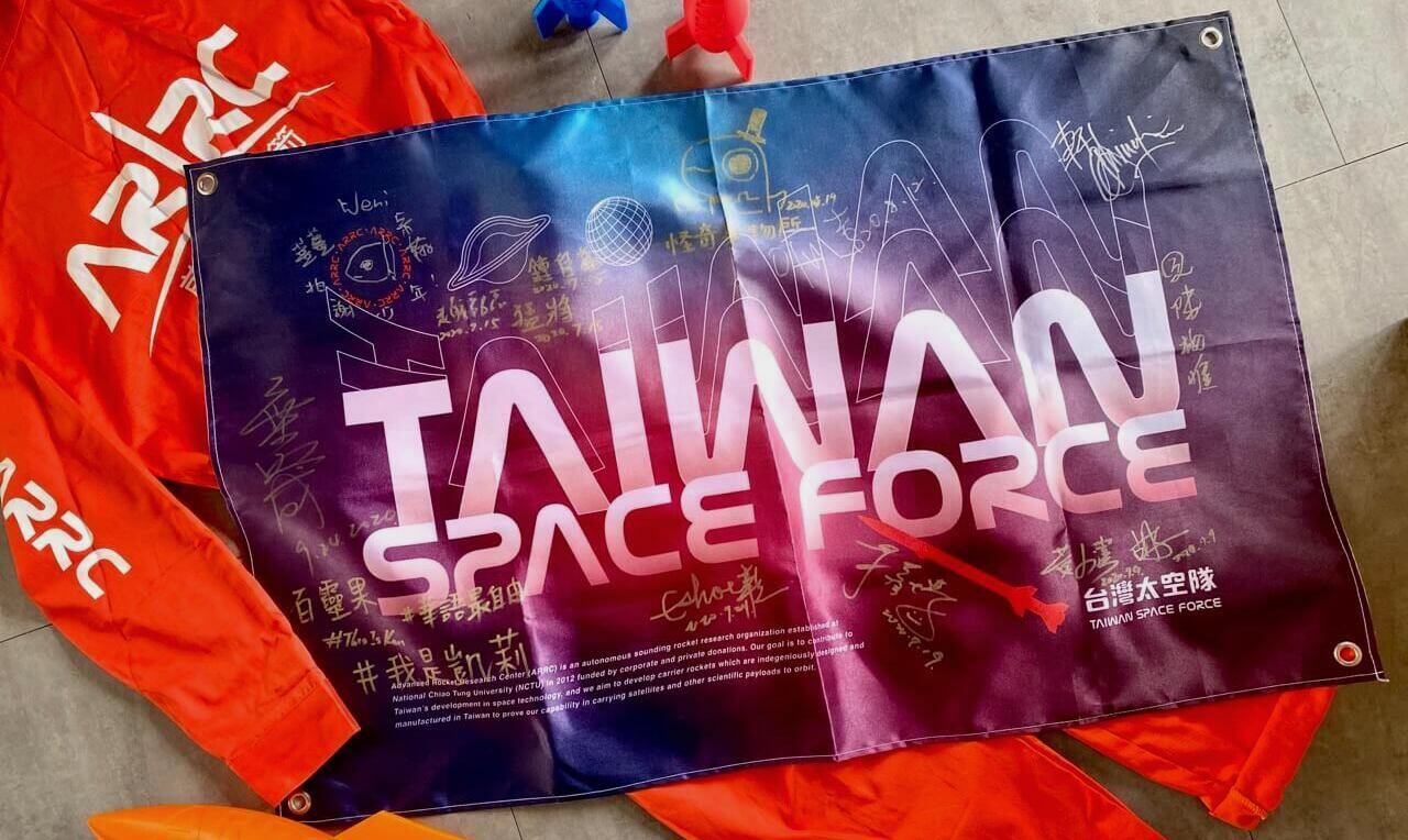 ARRC flag with signs from influencers