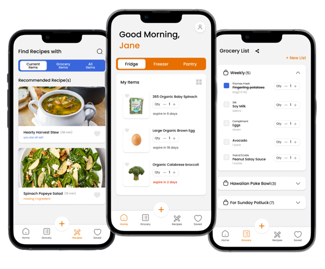 Prototypes for Pocket Fridge App